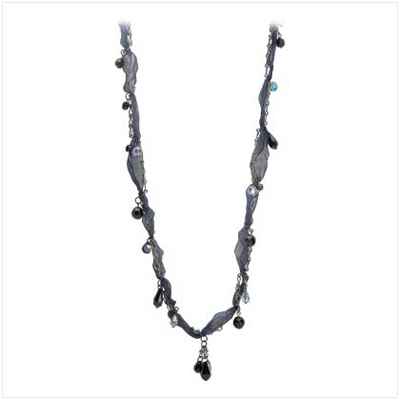 #13426 Midnight Blue Ribbon Necklace