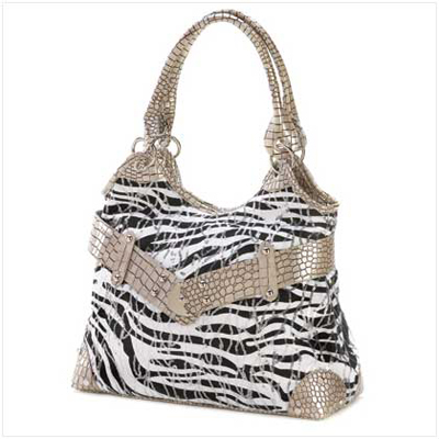 #14238 Zebra Print Sequin Bag