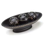 PGN Item 15354 Ebony Decorative Ball Tray 