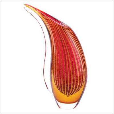 #13907 Crimson Sunset Art Glass Vase