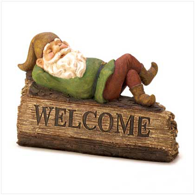 #14584 Sleepy Gnome Welcome Sign