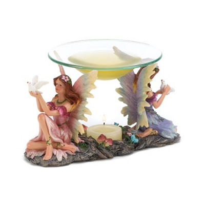 #14696 Twin Fairies Oil Warmer