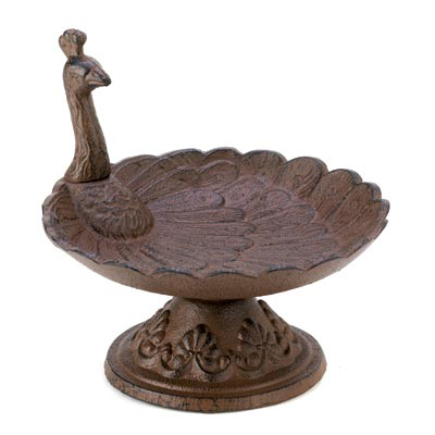 #14789 Art Deco Peacock Bird Bath