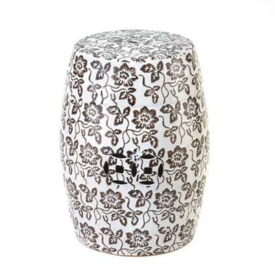 #15208 Floral Ceramic Decorative Stool