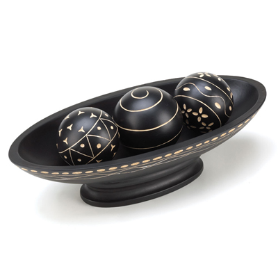 #15354 Ebony Decorative Ball Tray