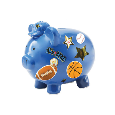 #15717 Blue Piggy Coin Bank