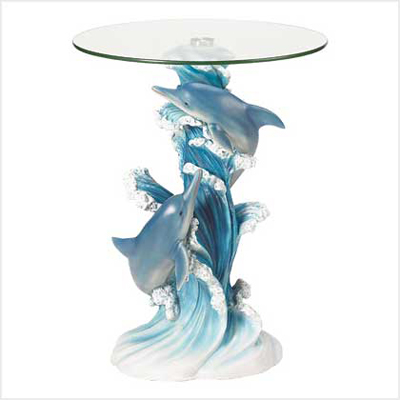 #38425 Playful Dolphins Accent Table