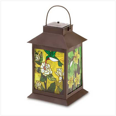 #38682 Solar-Powered Floral Lantern